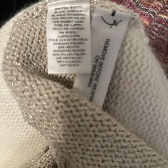 Ann Taylor Women's Cowl Neck Wool Angora Sweater Top Cream Gold Sz Med - Picture 5 of 5